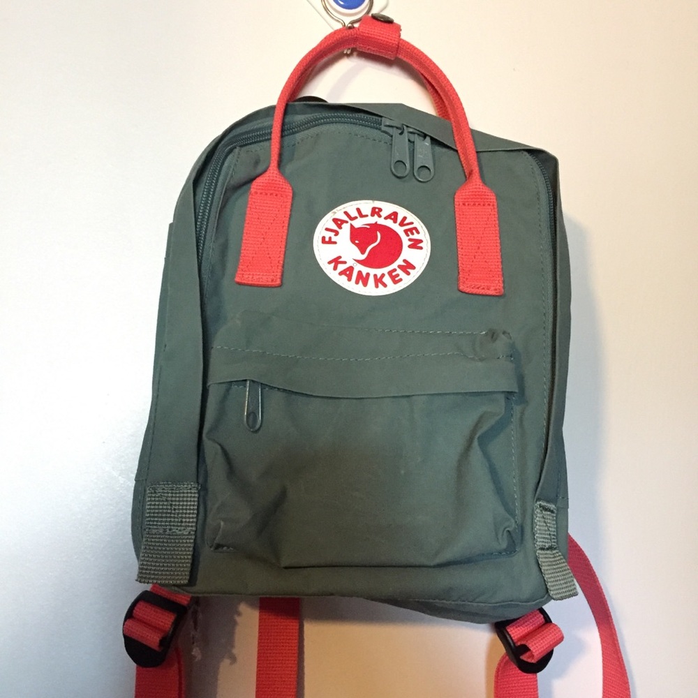 Fjallraven Kanken Green/Pink Mini Backpack
